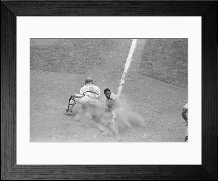 Framed Print : Ozzie Smith Slides Home Safe Past G.Cart Framed Print : Ozzie Smith Slides Home Safe Past G.Cart
