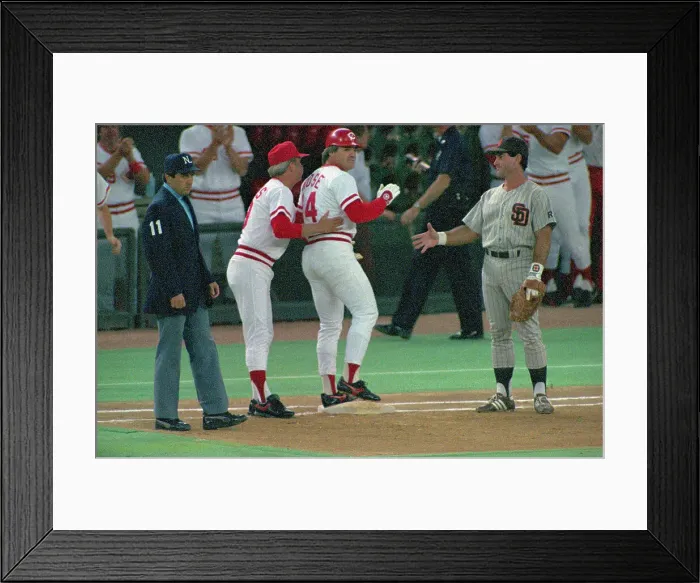 Framed Print : Pete Rose Congratulated Framed Print : Pete Rose Congratulated