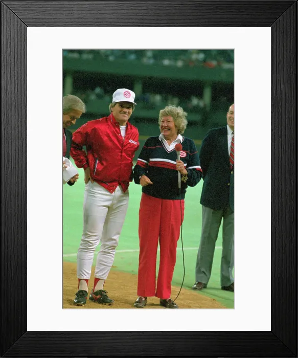 Framed Print : Pete Rose with Marge Schott Framed Print : Pete Rose with Marge Schott