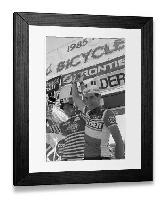 Framed Print : Greg Lemond Raises Doug Shapiro's Hand Framed Print : Greg Lemond Raises Doug Shapiro's Hand