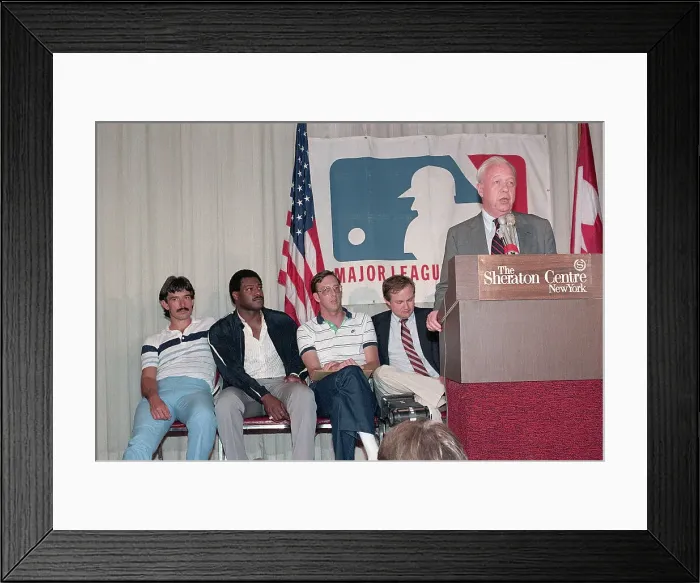 Framed Print : Lee MacPhail Addresses Press Conference