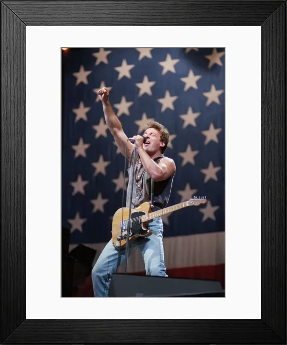 Framed Print : Bruce Springsteen Singing on Stage