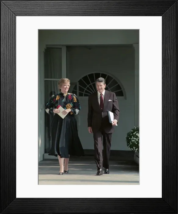 Framed Print : Ronald Reagan Walking with Daughter Maureen Framed Print : Ronald Reagan Walking with Daughter Maureen