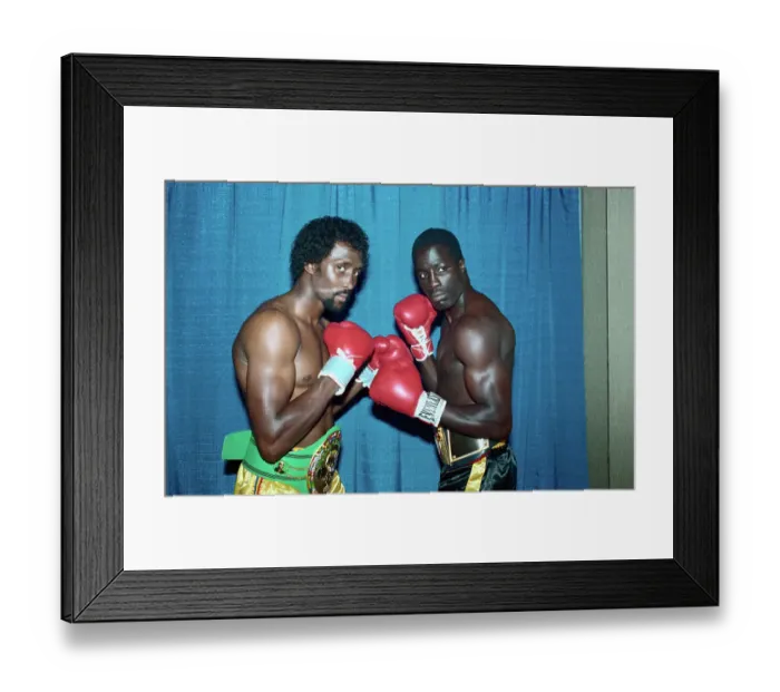 Framed Print : Thomas Hearns and James Shuler in Boxing Pose
