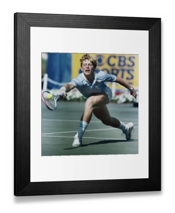 Framed Print : Boris Becker in Quick Tennis Action During Match Framed Print : Boris Becker in Quick Tennis Action During Match