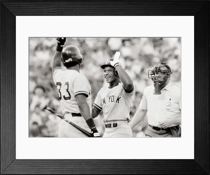 Framed Print : Rickey Henderson Gets High Five Framed Print : Rickey Henderson Gets High Five