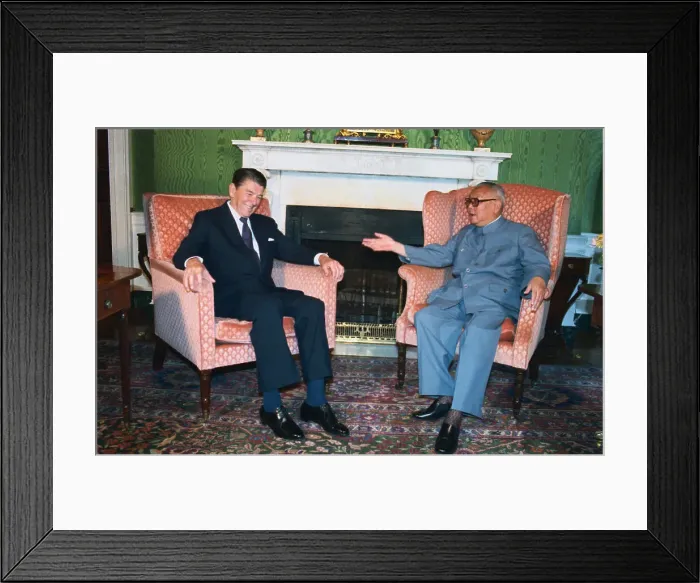 Framed Print : Ronald Reagan and Li Xiannian Chatting Framed Print : Ronald Reagan and Li Xiannian Chatting