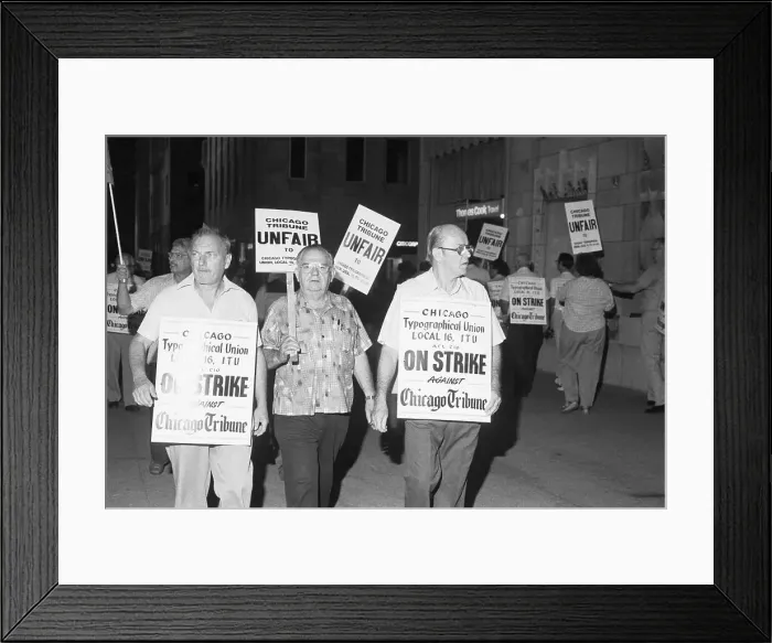 Framed Print : Typographers Striking Chicago Tribune Framed Print : Typographers Striking Chicago Tribune