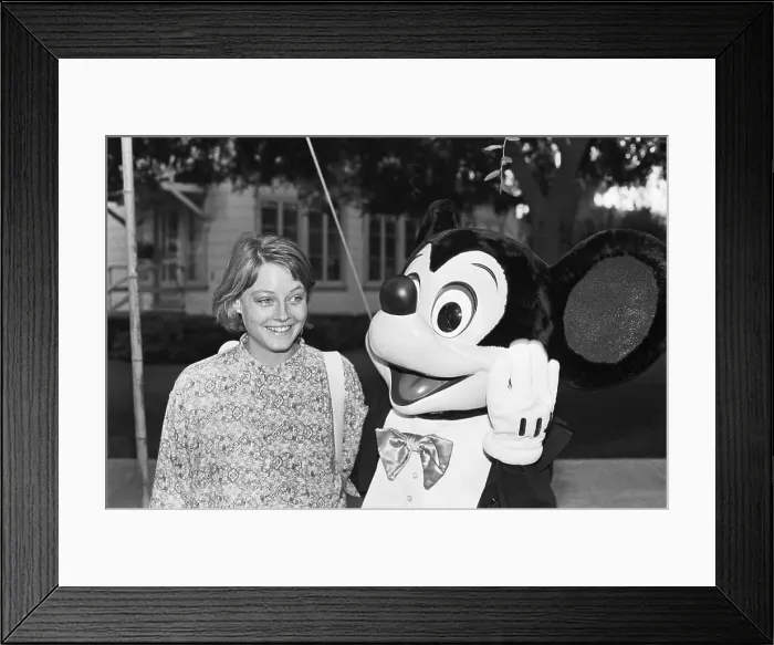 Framed Print : Jodie Foster With Mickey Mouse Framed Print : Jodie Foster With Mickey Mouse
