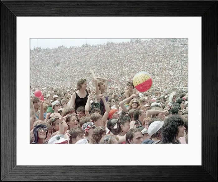 Framed Print : Live Aid Concert Crowd Playing with Beach Ball Framed Print : Live Aid Concert Crowd Playing with Beach Ball