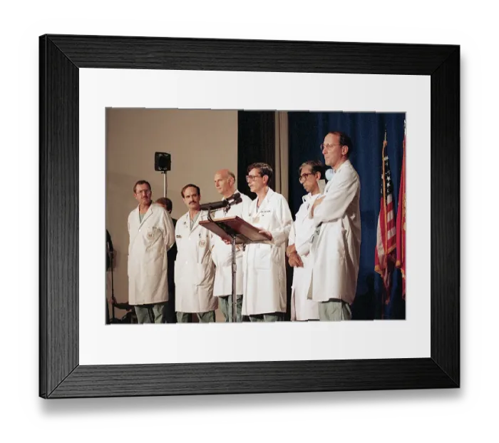 Framed Print : Reagan's Surgical Team at Press Conference Framed Print : Reagan's Surgical Team at Press Conference
