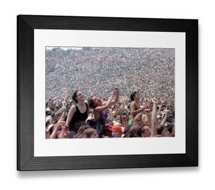 Framed Print : Fans in Stadium for Live Aid Concert Framed Print : Fans in Stadium for Live Aid Concert
