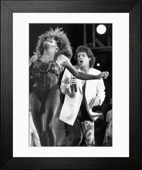 Framed Print : Tina Turner and Mick Jagger