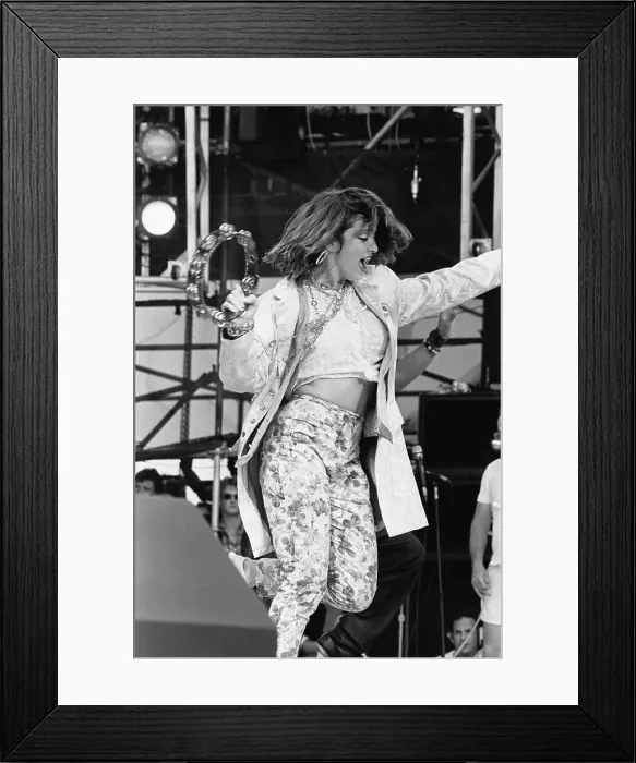 Framed Print : Madonna Shaking Tamborine at Live Aid Framed Print : Madonna Shaking Tamborine at Live Aid