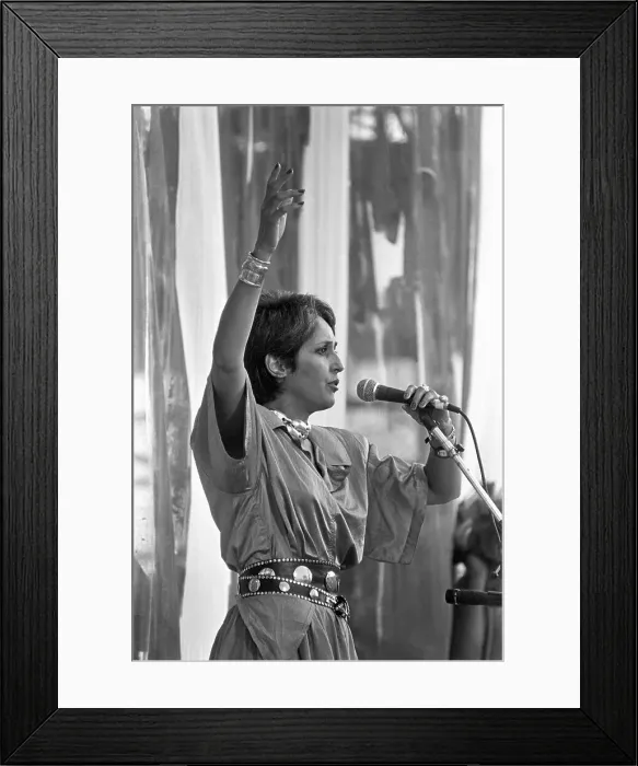 Framed Print : Joan Baez in Performance at Live Aid Framed Print : Joan Baez in Performance at Live Aid