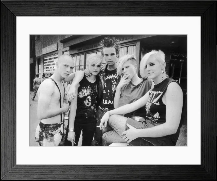 Framed Print : Punk Teenagers Pose Before Roy Rogers Framed Print : Punk Teenagers Pose Before Roy Rogers