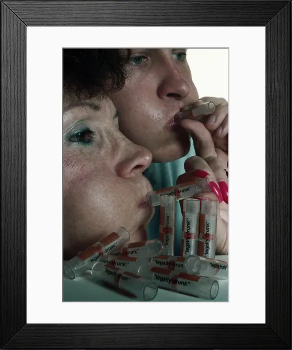 Framed Print : Man Taking Breathalyzer Test Framed Print : Man Taking Breathalyzer Test