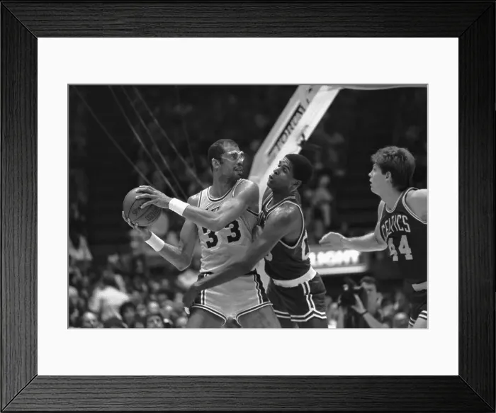 Framed Print : Robert Parish Blocking Abdul-Jabbar Framed Print : Robert Parish Blocking Abdul-Jabbar