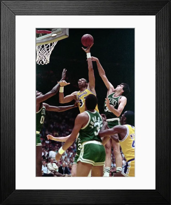 Framed Print : Adbul-Jabbar Shooting Againt the Celtics Framed Print : Adbul-Jabbar Shooting Againt the Celtics