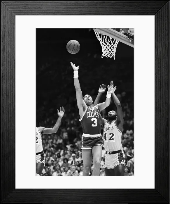 Framed Print : Dennis Johnson Shooting Over James Worthy Framed Print : Dennis Johnson Shooting Over James Worthy
