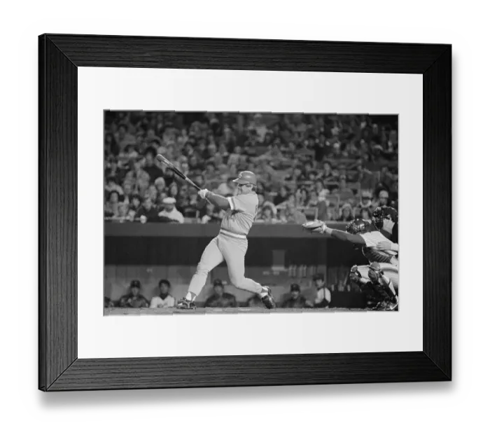 Framed Print : Pete Rose Taking a Swing