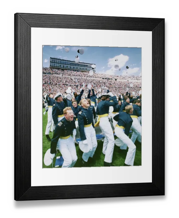Framed Print : Navy Academy Graduates Tossing Their Hats at Outdoor ceremony Framed Print : Navy Academy Graduates Tossing Their Hats at Outdoor ceremony
