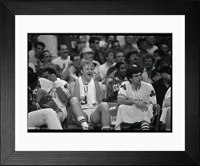 Framed Print : Larry Bird Applauding Certain Victory Framed Print : Larry Bird Applauding Certain Victory