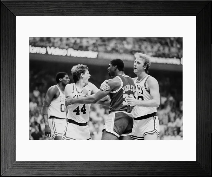 Framed Print : Basketball Player Larry Bird Restraining Magic Johnson Framed Print : Basketball Player Larry Bird Restraining Magic Johnson