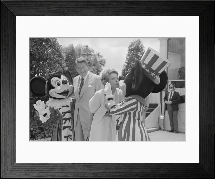 Framed Print : Ronald and Nancy Reagan with Disney Characters