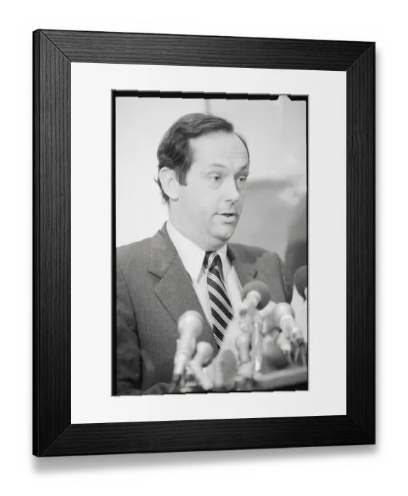 Framed Print : Bill Bradley Standing at Microphones Framed Print : Bill Bradley Standing at Microphones