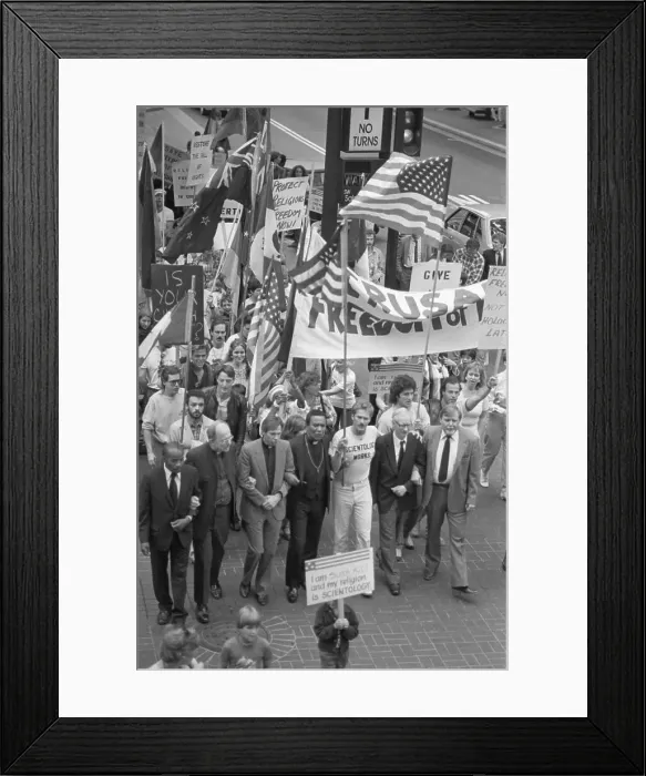 Framed Print : Scientologists in Protest Framed Print : Scientologists in Protest