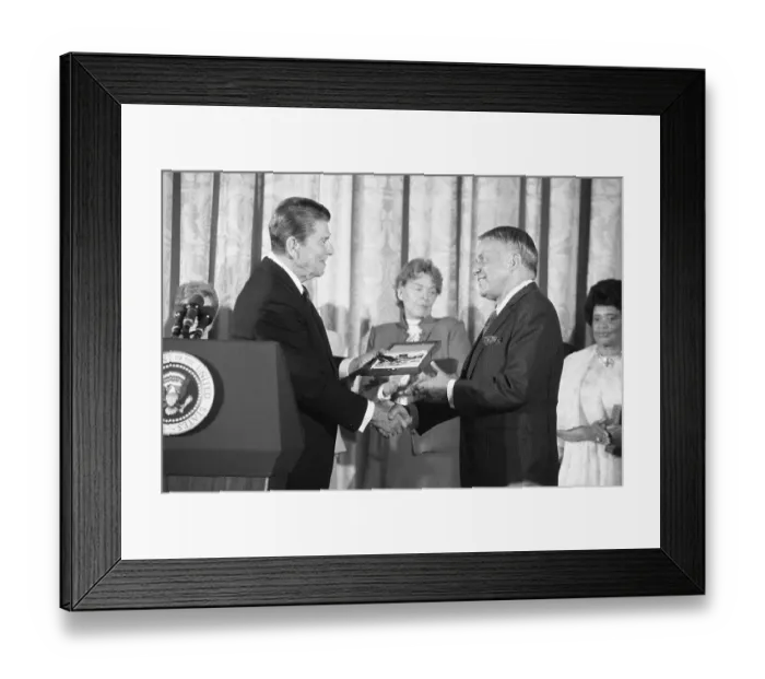 Framed Print : Reagan Awarding Medal To Sinatra Framed Print : Reagan Awarding Medal To Sinatra