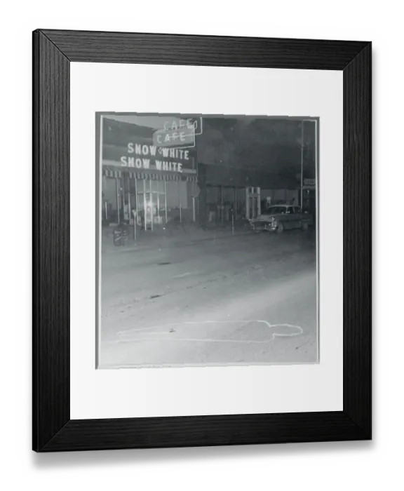 Framed Print : Chalked Outline of Body on Street