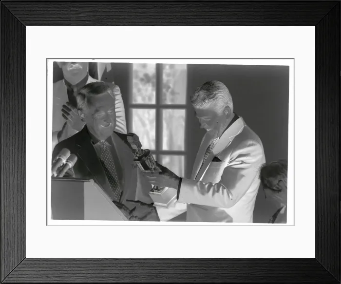 Framed Print : Ronald Reagan Receiving Gift Framed Print : Ronald Reagan Receiving Gift