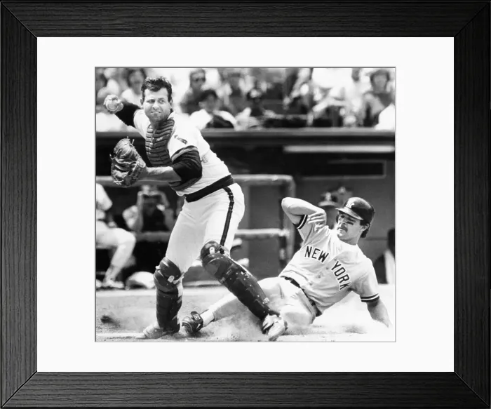 Framed Print : Don Mattingly Thrown Out at Home Framed Print : Don Mattingly Thrown Out at Home