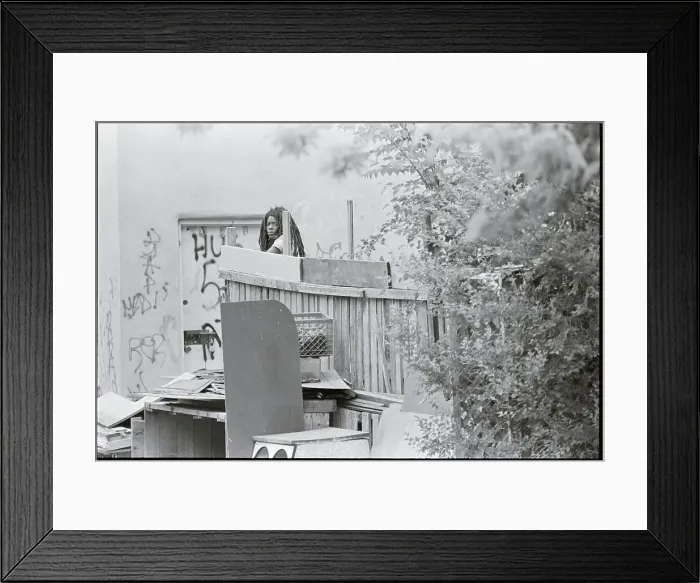 Framed Print : Woman Observing Passerbys Framed Print : Woman Observing Passerbys