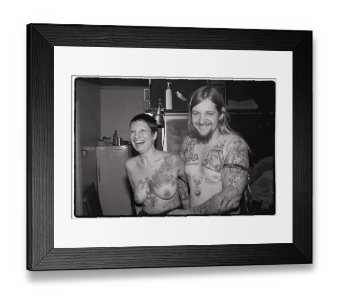 Framed Print : Man and Woman With Tattoos Framed Print : Man and Woman With Tattoos