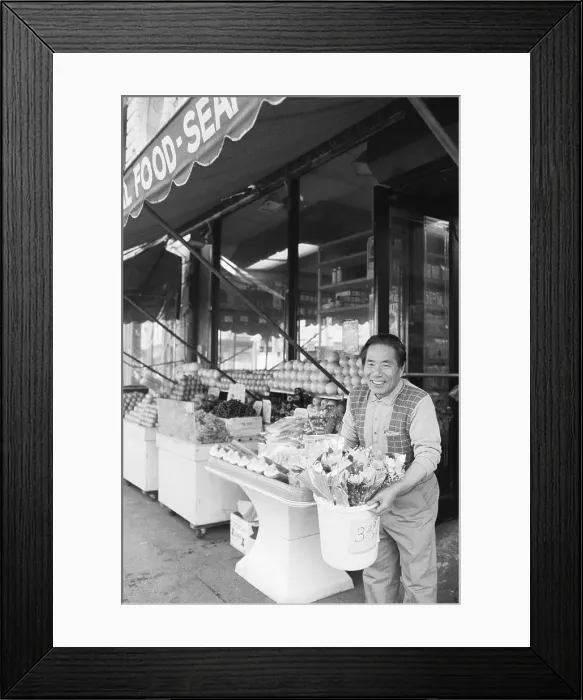 Framed Print : Korean Grocer by Stand Framed Print : Korean Grocer by Stand