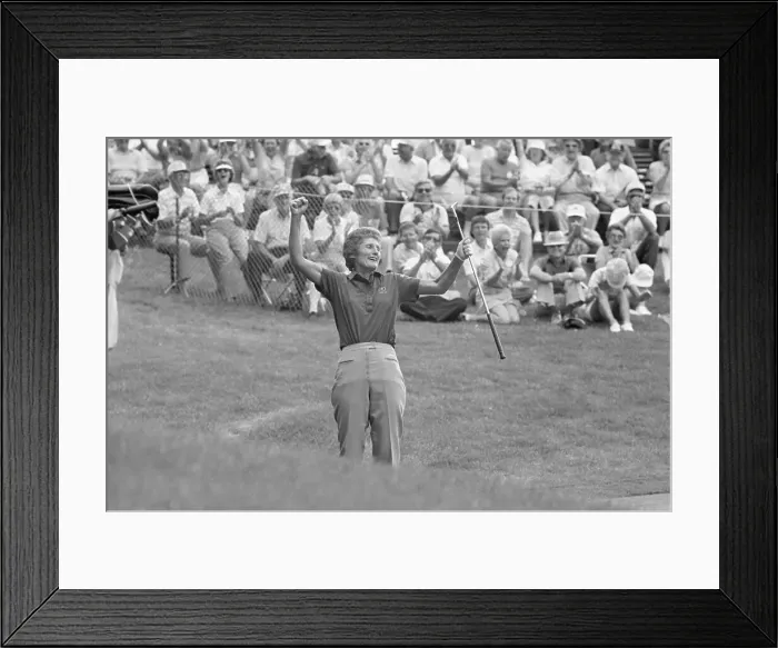 Framed Print : Kathy Whitworth Raising Her Arms in Excitement Framed Print : Kathy Whitworth Raising Her Arms in Excitement