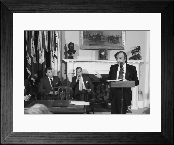 Framed Print : Elie Wiesel Speaking About Bitburg Framed Print : Elie Wiesel Speaking About Bitburg