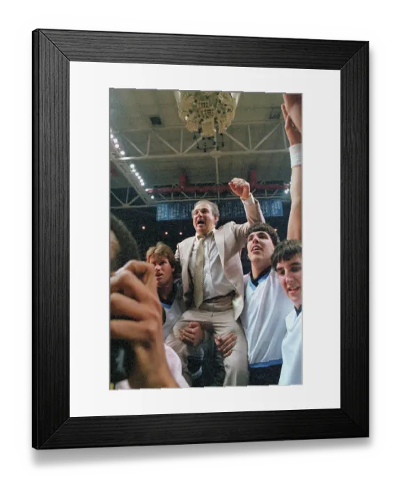 Framed Print : Coach Rollie Massimino Being Carried by His Team Framed Print : Coach Rollie Massimino Being Carried by His Team