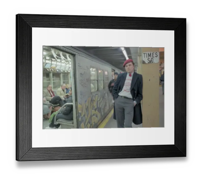 Framed Print : Guardian Angels Founder Curtis Sliwa Chaperoning Straphangers