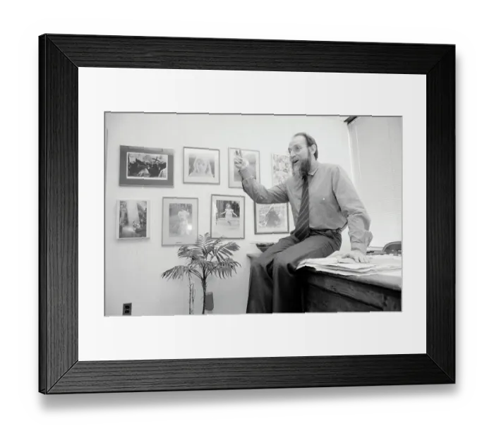 Framed Print : Martin Peretz Gesturing in His Magazine Office Framed Print : Martin Peretz Gesturing in His Magazine Office
