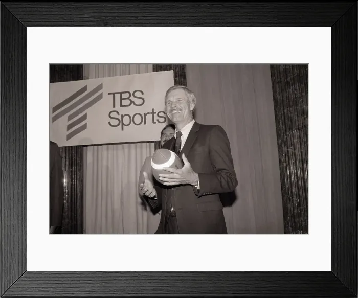 Framed Print : Ted Turner Holding Football Framed Print : Ted Turner Holding Football