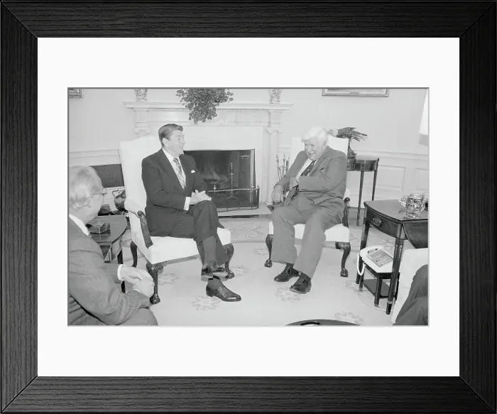 Framed Print : Ronald Reagan Sharing Joke with Tip O'Neill Framed Print : Ronald Reagan Sharing Joke with Tip O'Neill
