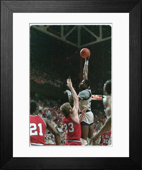 Framed Print : Patrick Ewing Shooting Basketball Framed Print : Patrick Ewing Shooting Basketball