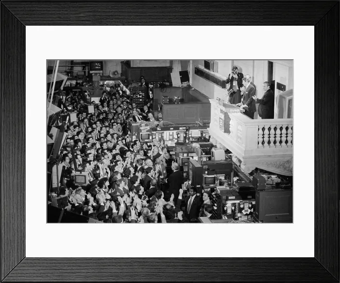 Framed Print : Ronald Reagan Speaking to Stock Exchange Framed Print : Ronald Reagan Speaking to Stock Exchange