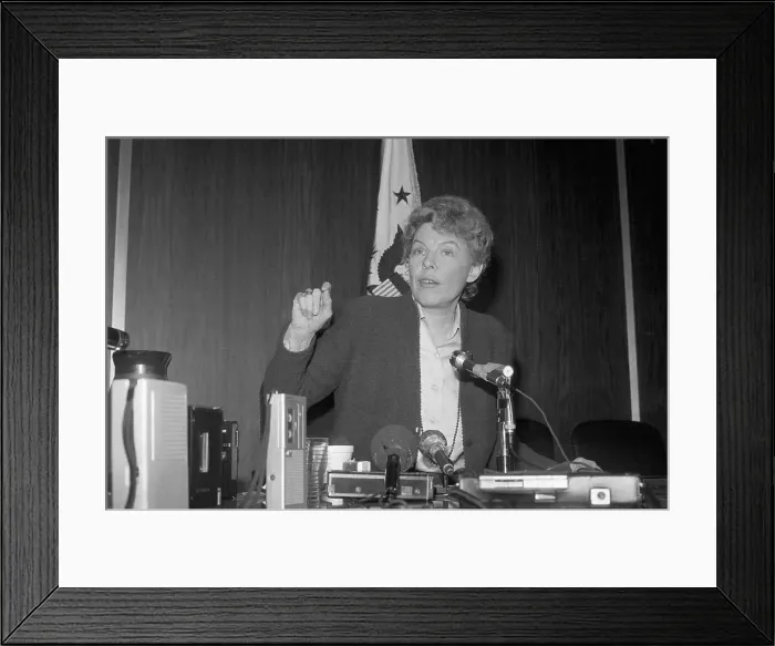 Framed Print : Jeane Kirkpatrick Gives Press Conference Framed Print : Jeane Kirkpatrick Gives Press Conference