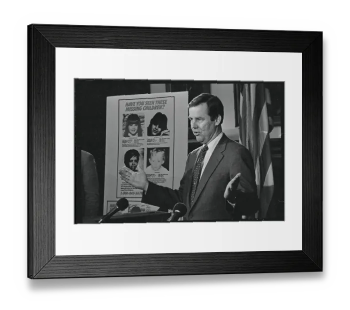 Framed Print : Thomas Kean Speaking at a Press Conference Framed Print : Thomas Kean Speaking at a Press Conference