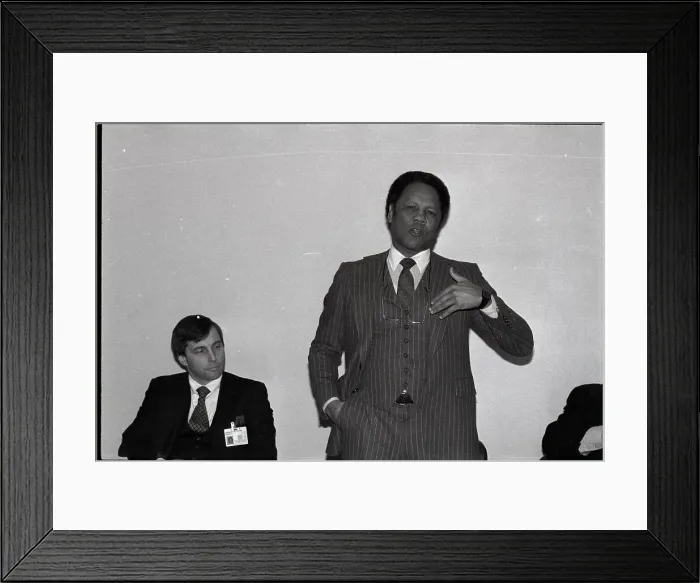 Framed Print : Jose Torres Gestures, Responding @ Press Framed Print : Jose Torres Gestures, Responding @ Press